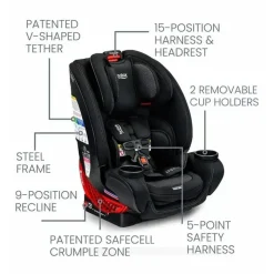Britax - Assento de carro All-in-One One4Life ClickTight, Cool Flow Carbon New