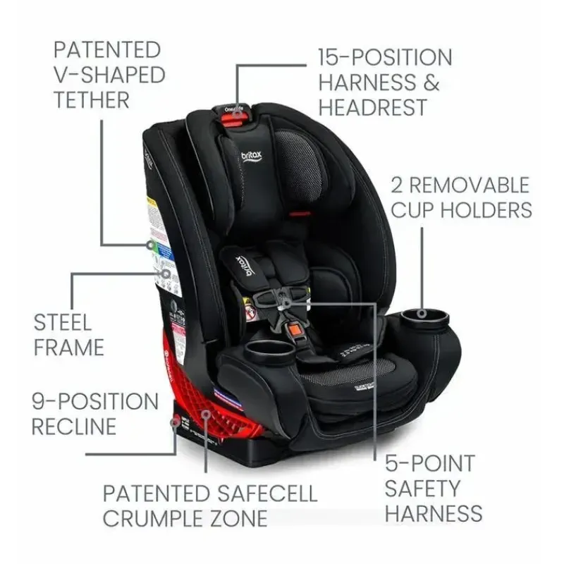 britax__assento_de_carro__SKUGF6RB8lL_5.webp Britax - Assento de carro All-in-One One4Life ClickTight, Cool Flow Carbon New