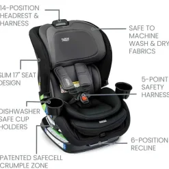 Britax - Assento de carro conversível estreito em álamo, Stone Onyx Outlet