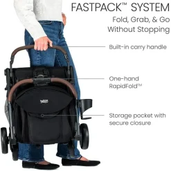 Britax - Juniper Compact On-The-Go Stroller, Raven Black Fashion