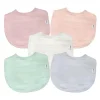 Iplay Brotos Verdes - 5 unidades de babadores de musselina de algodão orgânico, rosa Hot