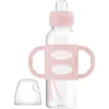 Dr. Brown's Brown - garrafa com bico estreito e alças de silicone, rosa claro, 8 onças Discount
