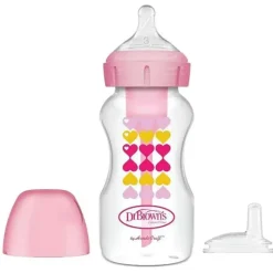 Dr. Brown's Brown - opções de 9 onças + garrafa de gargalo largo para canudinho, rosa, 1 unidade Hot