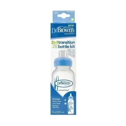 Dr. Brown's Brown's - 1 unidade de opções anti-cólicas de fluxo natural + kit inicial de garrafa com canudinho estreito, 8 onças Discount