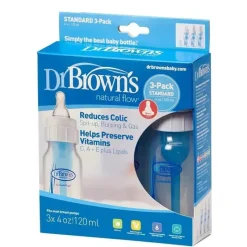 Dr. Brown's Brown's - Frasco de polipropileno padrão de fluxo natural 3Pk, 4 onças Discount