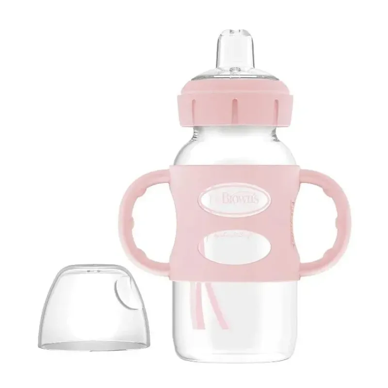 browns__garrafa_com_canud_SKUTpHGGfyx_0.webp Dr. Brown's Brown's - Garrafa com canudinho de gargalo largo de 9 onças/270 ml com alças de silicone, rosa claro Best