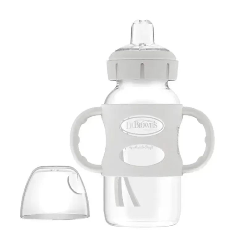 browns__garrafa_com_canud_SKUxT3rpYdw_1.webp Dr. Brown's Brown's - Garrafa com canudinho de gargalo largo de 9 onças/270 ml com alças de silicone, cinza Sale