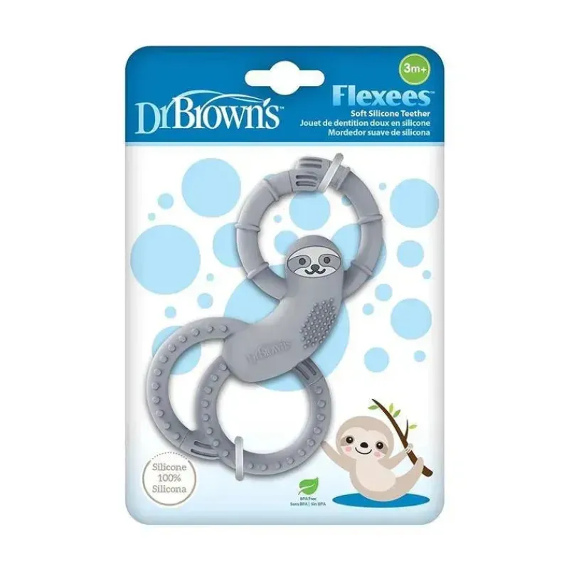browns__mordedor_de_silic_SKU1JWdXOPx_1.webp Dr. Brown's Brown's - Mordedor de silicone Flexees Sloth, cinza New