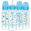Dr. Brown's Brown's - opções de 8 onças/250 ml + mamadeira estreita anticólica, natureza azul, pacote com 4 Hot