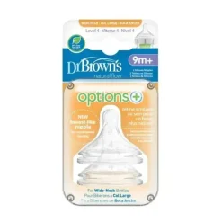 Dr. Brown's Brown's - Opções 2Pk + Mamilos para garrafas de silicone com gargalo largo nível 4 Discount