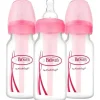 Dr. Brown's Brown's - 4Oz Pp Options Garrafa Estreita Rosa Impressão e Componentes, 3Pk Fashion