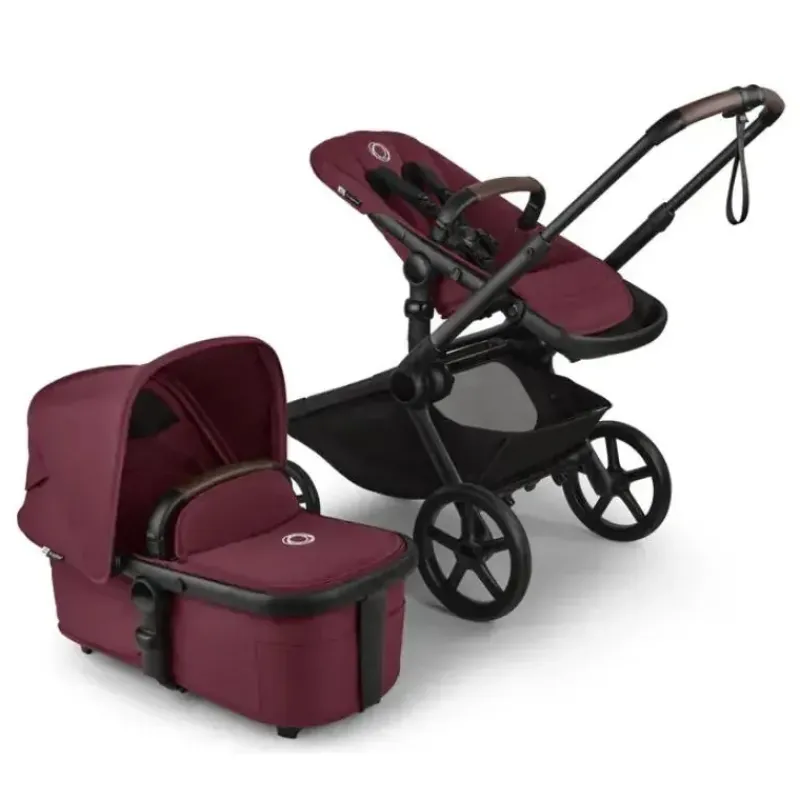 bugaboo__carrinho_de_beb__SKUbfn1ll4N_0.webp Bugaboo - Carrinho de bebê Kangaroo Complete, Preto/Cereja Escuro Hot