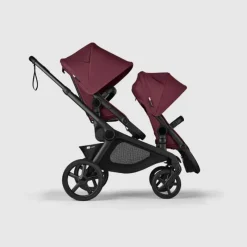 Bugaboo - Carrinho de bebê Kangaroo Complete, Preto/Cereja Escuro Hot