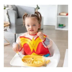 Bumkins - babador com manga de fantasia de quadrinhos da Mulher Maravilha Discount