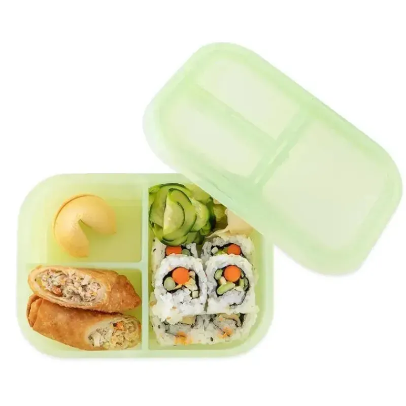 bumkins__bumkins_snacklun_SKUYve9Dsc7_0.webp Bumkins - Snack/Lunch Bento Box, recipiente com 3 compartimentos, geléia verde Outlet