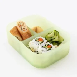 Bumkins - Snack/Lunch Bento Box, recipiente com 3 compartimentos, geléia verde Outlet