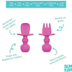Bumkins - Chewtensils de silicone, azul Discount