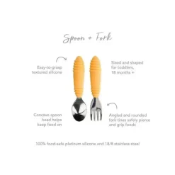 Bumkins - Colher + Garfo Utensílios para bebê - Tangerina Sale