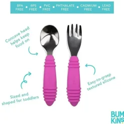 Bumkins - colher e garfo, azul escuro Hot