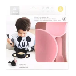 Bumkins - Conjunto de alimentação de silicone com sucção para bebês e crianças pequenas, Minnie Mouse rosa claro Best