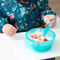 Bumkins - Conjunto de alimentação de silicone com sucção para bebês e crianças pequenas, geléia azul Online