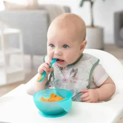 Bumkins - Conjunto de alimentação de silicone com sucção para bebês e crianças pequenas, geléia azul Online