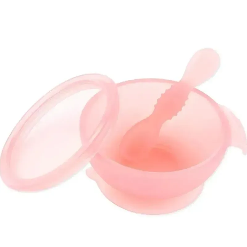 bumkins__conjunto_de_alim_SKUOgMXq1oD_0.webp Bumkins - Conjunto de alimentação de silicone com sucção para bebês e crianças pequenas, gelatina rosa New