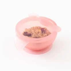 Bumkins - Conjunto de alimentação de silicone com sucção para bebês e crianças pequenas, gelatina rosa New