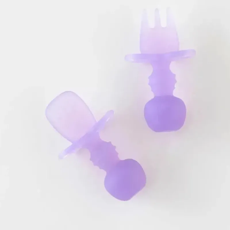 bumkins__conjunto_de_uten_SKUADvfpc69_1.webp Bumkins - Conjunto de utensílios para bebês, mastigáveis de silicone, geléia roxa New
