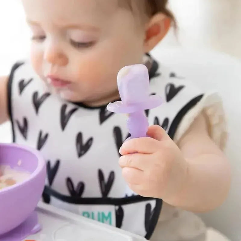 bumkins__conjunto_de_uten_SKUADvfpc69_3.webp Bumkins - Conjunto de utensílios para bebês, mastigáveis de silicone, geléia roxa New