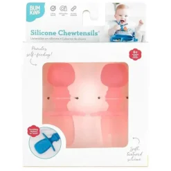 Bumkins - Conjunto de utensílios para bebês, mastigáveis ​​de silicone, gelatina rosa Clearance