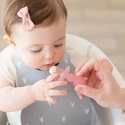 Bumkins - Conjunto de utensílios para bebês, mastigáveis ​​de silicone, gelatina rosa Clearance