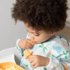 Bumkins - Conjunto de utensílios de bebê Chewtensils - Tangerina Discount