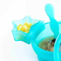 Bumkins - Dippers de silicone para bebês, anexados a tigelas, pratos e pratos, 2 unidades, Aqua Jelly Outlet