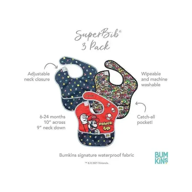 bumkins__pk_superbib_supe_SKUOJW3Olpz_3.webp Bumkins - 3Pk Superbib Super Mario Power-Up Hot