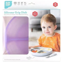 Bumkins - placa de sucção para crianças e bebês, prato de silicone dividido, geléia roxa Best
