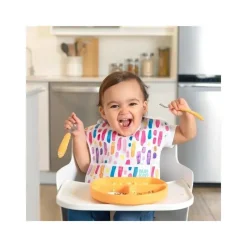 Bumkins - Prato de silicone - Prato de bebê - Tangerina Best