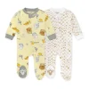 Burt's Bees Baby Burts Bees - 2 unidades de receita de muffin de banana e Wavy Check Sleep &amp; Play, limonada Outlet
