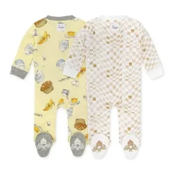 Burt's Bees Baby Burts Bees - 2 unidades de receita de muffin de banana e Wavy Check Sleep &amp; Play, limonada Outlet