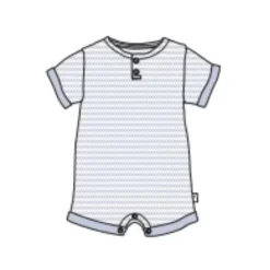 Burt's Bees Baby Burts Bees - Baby Boy Rib Stripe Romper Ocean Best