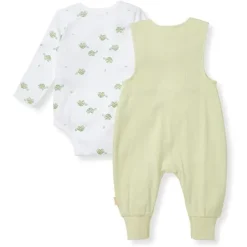 Burt's Bees Baby Burts Bees - Baby Boy Tortoise Jumpsuit & Bodysuit Set, Mint Tea Clearance