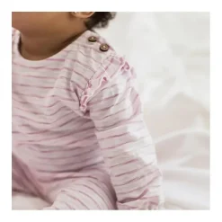 Burt's Bees Baby Burts Bees - Baby Girl Slub Stripe Bodysuit Set, Crocus Best