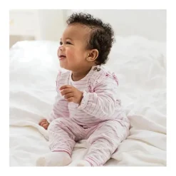 Burt's Bees Baby Burts Bees - Baby Girl Slub Stripe Bodysuit Set, Crocus Best