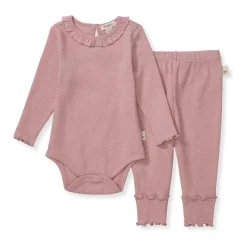 Burt's Bees Baby Burts Bees - Baby Girl Thermal Bodysuit & Pant Set, Persian Rose Fashion