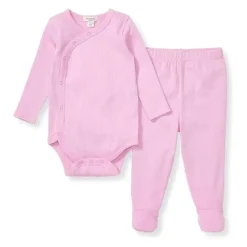 Burt's Bees Baby Burts Bees - Baby Girl Wrap Front Bodysuit Set, Crocus Clearance