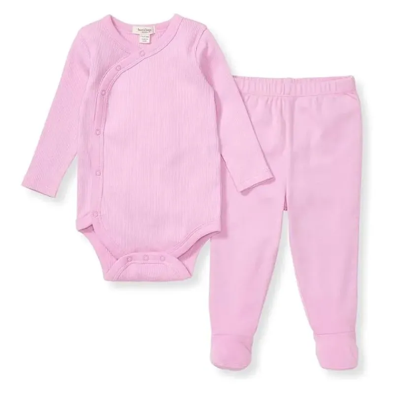 burts_bees__baby_girl_wra_SKU7Fl60tf7_0.webp Burt's Bees Baby Burts Bees - Baby Girl Wrap Front Bodysuit Set, Crocus Clearance