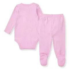 Burt's Bees Baby Burts Bees - Baby Girl Wrap Front Bodysuit Set, Crocus Clearance