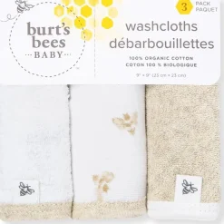 Burt's Bees Baby Burt's Bees - Baby Infant Washcloths, 100% Organic Cotton, 3Pck, Hummus Online