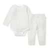 Burt's Bees Baby Burts Bees - Baby Unisex Slub Stripe Bodysuit Set, Mossy Green Online