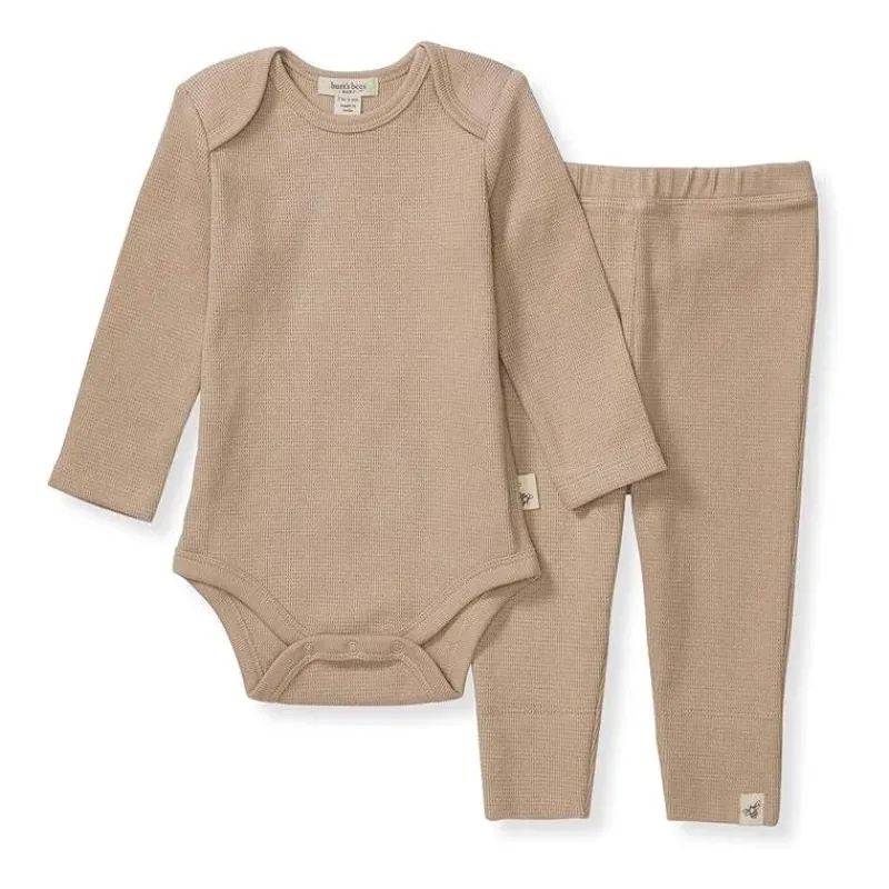 burts_bees__baby_unisex_t_SKU9KUlDhpv_0.webp Burt's Bees Baby Burts Bees - Baby Unisex Thermal Neutral Bodysuit & Pant Set, Cremini Hot